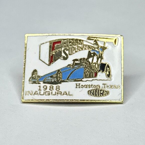 Vintage 1988 Fram Supernationals NHRA Inaugural Drag Racing Texas Hat/Jacket Pin - Picture 8 of 8